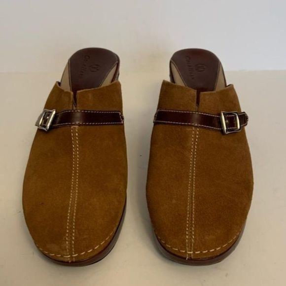 Cole Haan Tan Suede Slip On Mule Heel Size 8.5 B - Picture 4 of 10